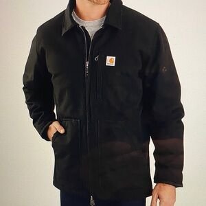 Carhartt Men's Sherpa Lined Washed Duck Black Field Jacket Loose Fit NWT XL